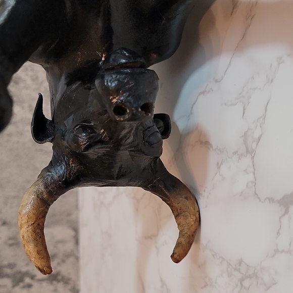 Vintage Leather Bull Statue - Picture 6 of 9